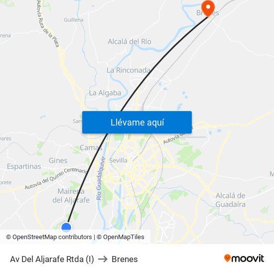 Av Del Aljarafe Rtda (I) to Brenes map