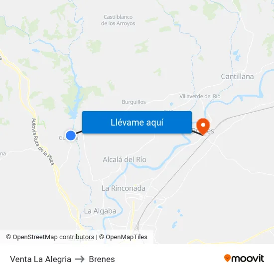 Venta La Alegria to Brenes map