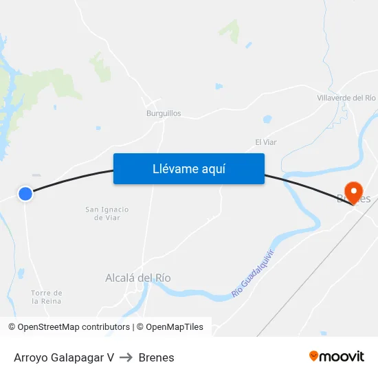 Arroyo Galapagar V to Brenes map