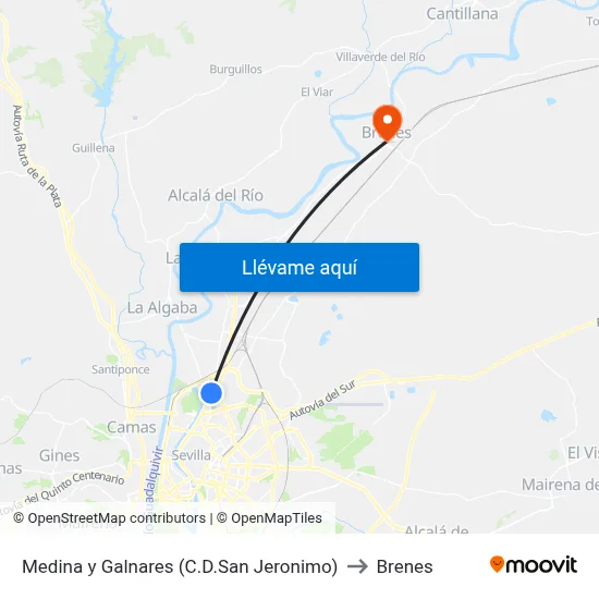 Medina y Galnares (C.D.San Jeronimo) to Brenes map