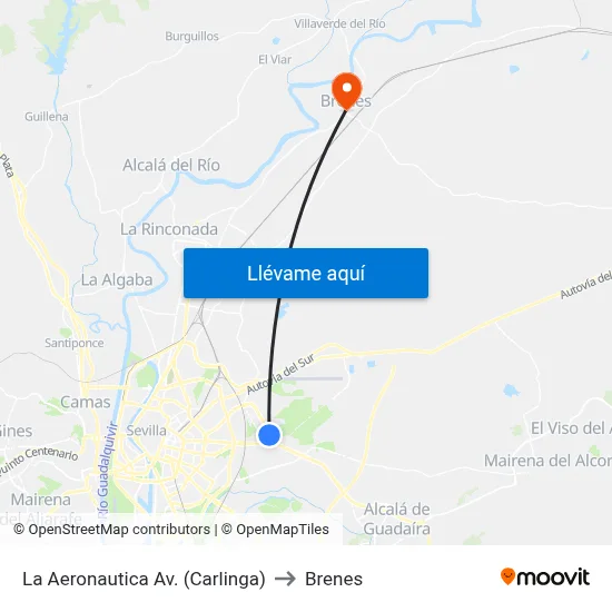 La Aeronautica  Av. (Carlinga) to Brenes map