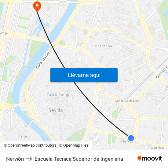 Nervión to Escuela Técnica Superior de Ingeniería map