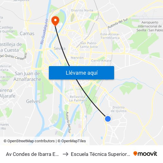 Av Condes de Ibarra Esquina C Tila to Escuela Técnica Superior de Ingeniería map