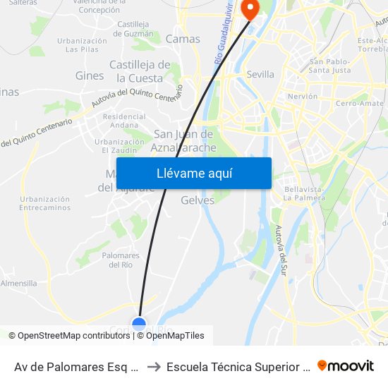 Av de Palomares Esq Calle Adelfa to Escuela Técnica Superior de Ingeniería map