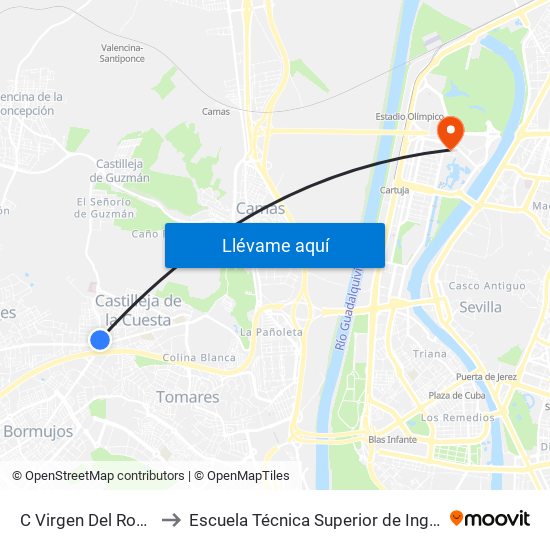 C Virgen Del Rocio 7 to Escuela Técnica Superior de Ingeniería map