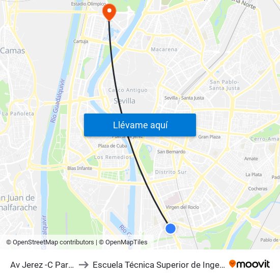 Av Jerez -C Parana to Escuela Técnica Superior de Ingeniería map
