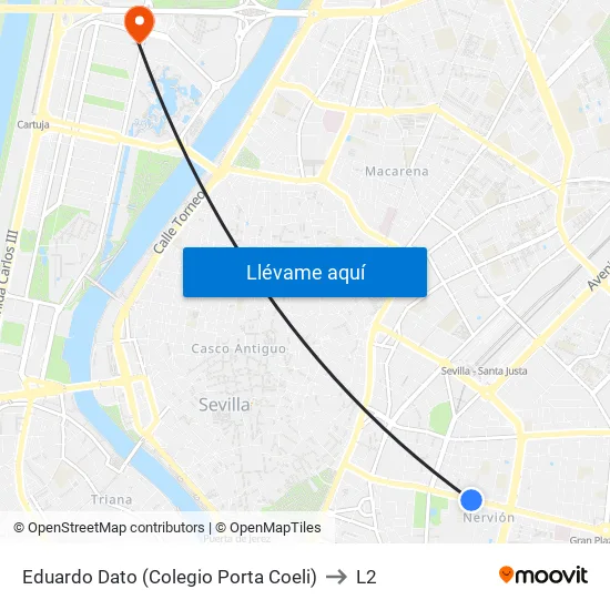 Eduardo Dato (Colegio Porta Coeli) to L2 map