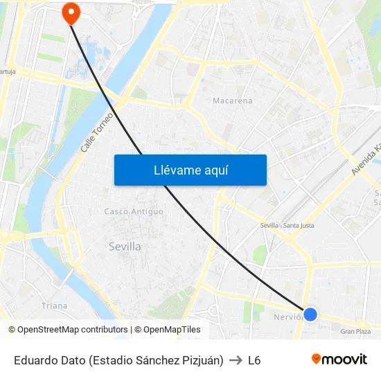 Eduardo Dato (Estadio Sánchez Pizjuán) to L6 map