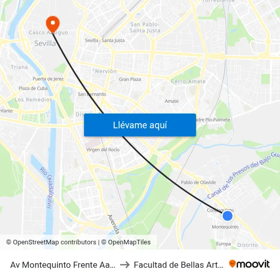 Av Montequinto Frente Aavv to Facultad de Bellas Artes map