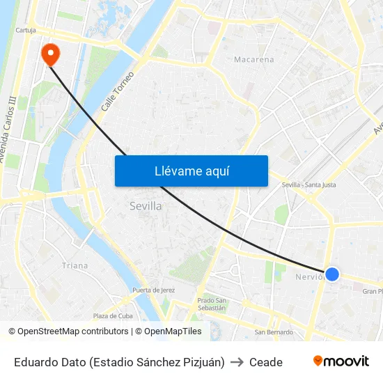 Eduardo Dato (Estadio Sánchez Pizjuán) to Ceade map