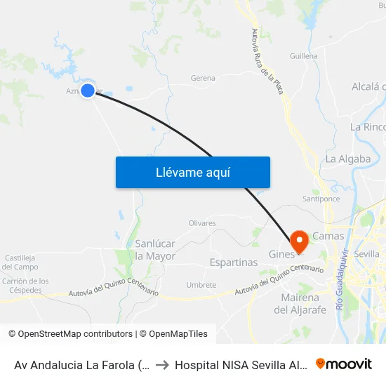 Av Andalucia La Farola (Ppal) to Hospital NISA Sevilla Aljarafe map