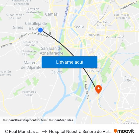C Real Maristas (V) to Hospital Nuestra Señora de Valme map