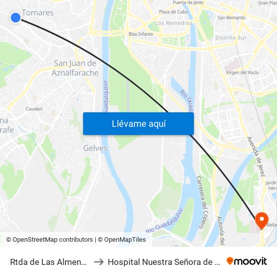 Rtda de Las Almenas(V) to Hospital Nuestra Señora de Valme map