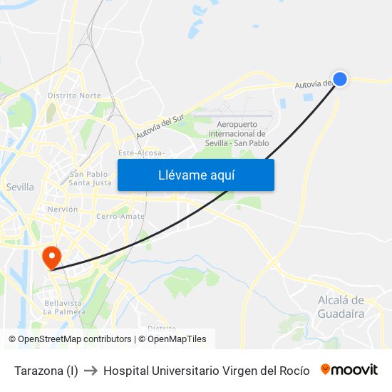 Tarazona (I) to Hospital Universitario Virgen del Rocío map