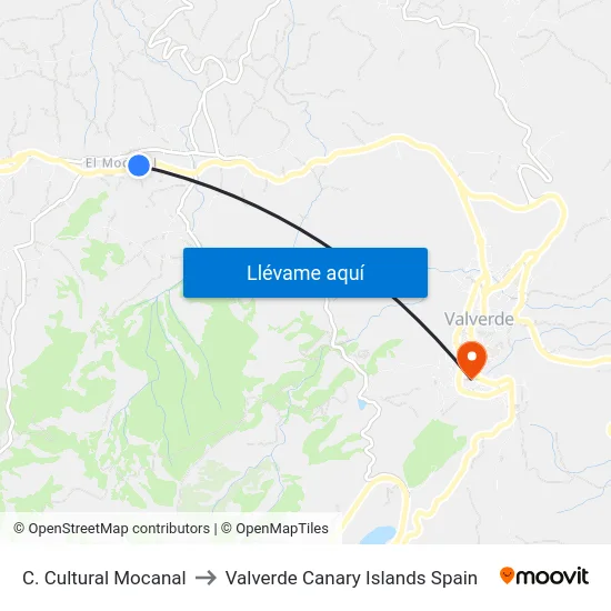 C. Cultural Mocanal to Valverde Canary Islands Spain map