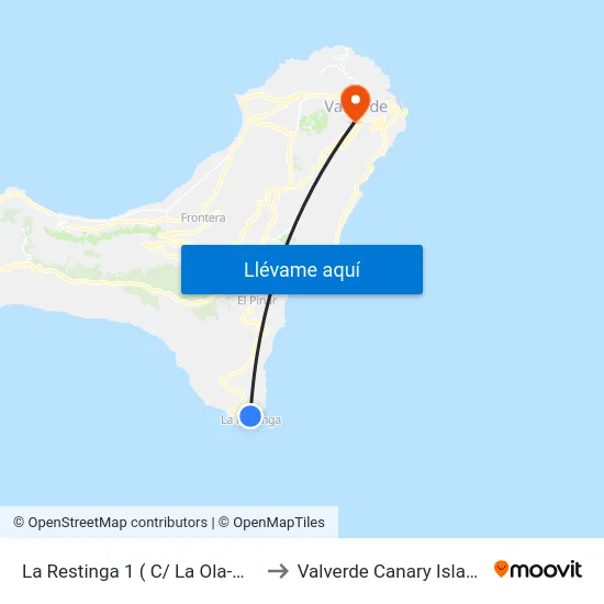 La Restinga 1 ( C/ La Ola-Marquesina) to Valverde Canary Islands Spain map