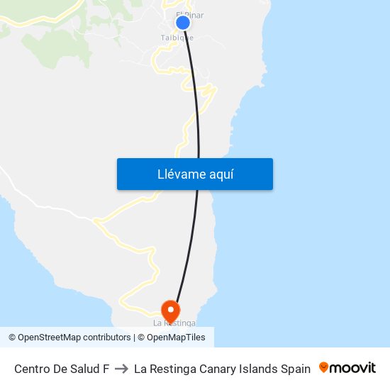 Centro De Salud F to La Restinga Canary Islands Spain map