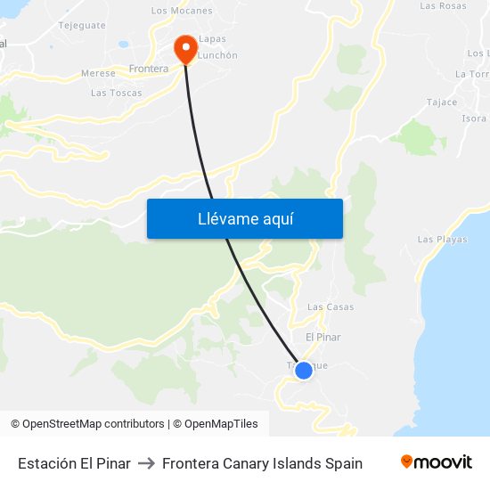 Estación El Pinar to Frontera Canary Islands Spain map
