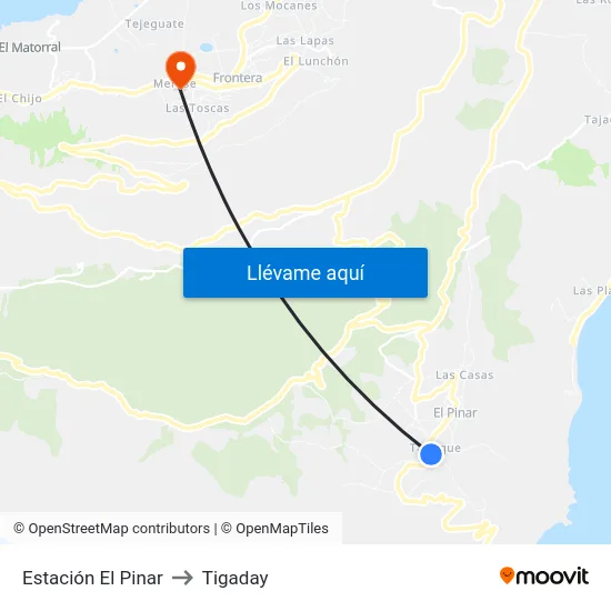 Estación El Pinar to Tigaday map