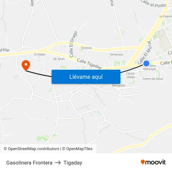 Gasolinera Frontera to Tigaday map