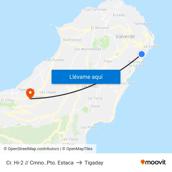 Cr. Hi-2 // Cmno..Pto. Estaca to Tigaday map