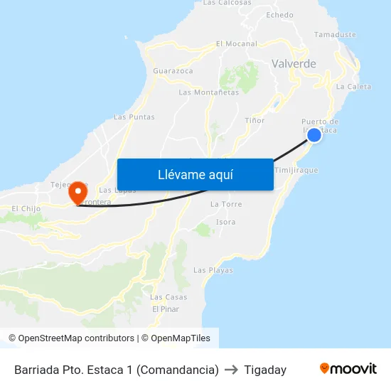 Barriada Pto. Estaca 1 (Comandancia) to Tigaday map