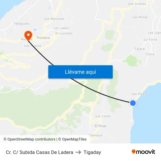 Cr. C/ Subida Casas De Ladera to Tigaday map