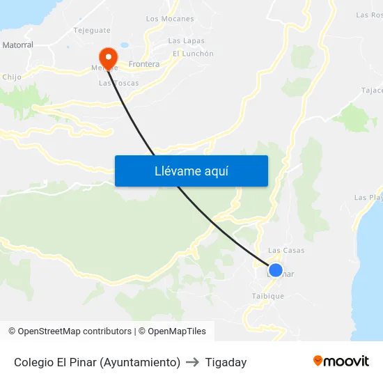 Colegio El Pinar (Ayuntamiento) to Tigaday map
