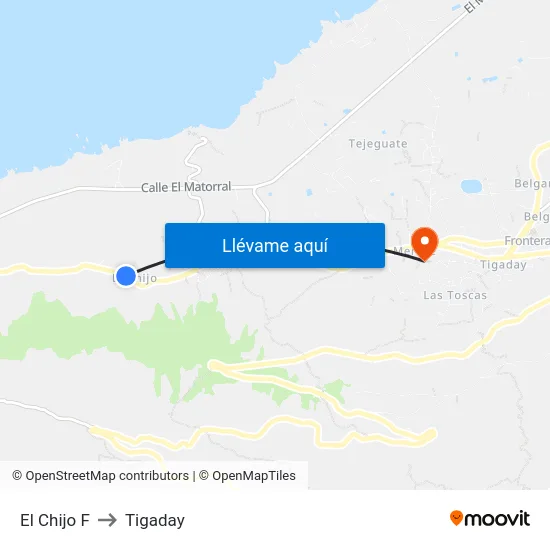 El Chijo F to Tigaday map
