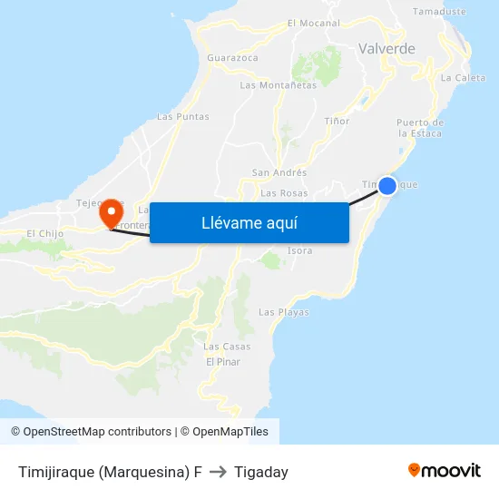 Timijiraque (Marquesina) F to Tigaday map