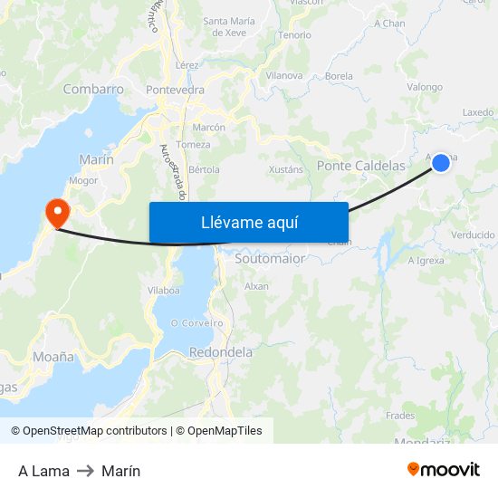 A Lama to Marín map