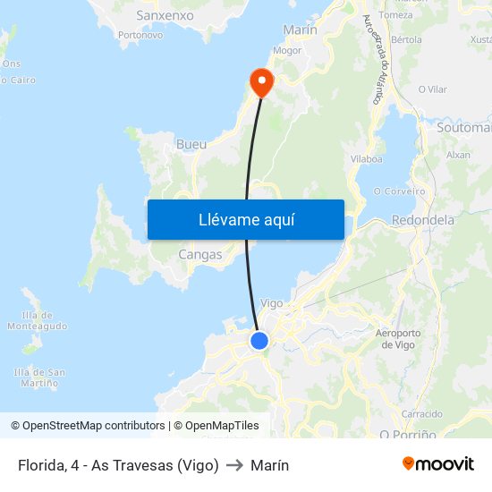 Florida, 4 - As Travesas (Vigo) to Marín map