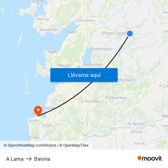 A Lama to Baiona map