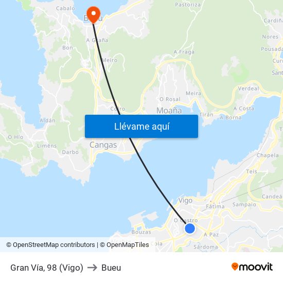 Gran Vía, 98 (Vigo) to Bueu map