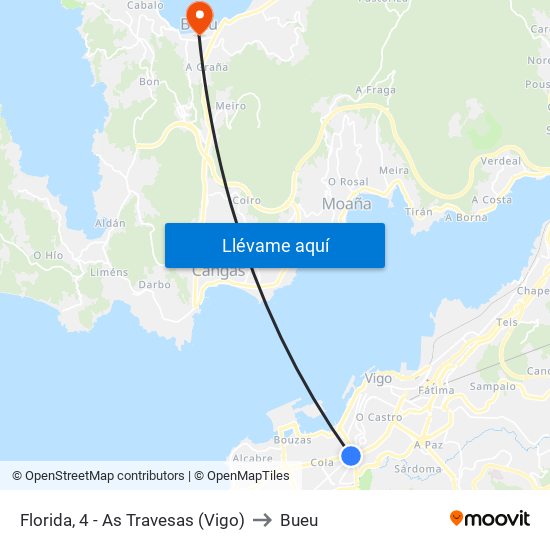 Florida, 4 - As Travesas (Vigo) to Bueu map