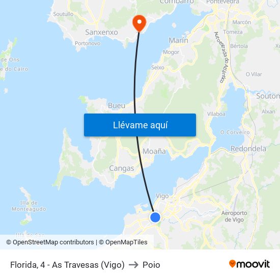 Florida, 4 - As Travesas (Vigo) to Poio map