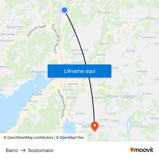 Barro to Soutomaior map