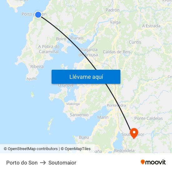 Porto do Son to Soutomaior map