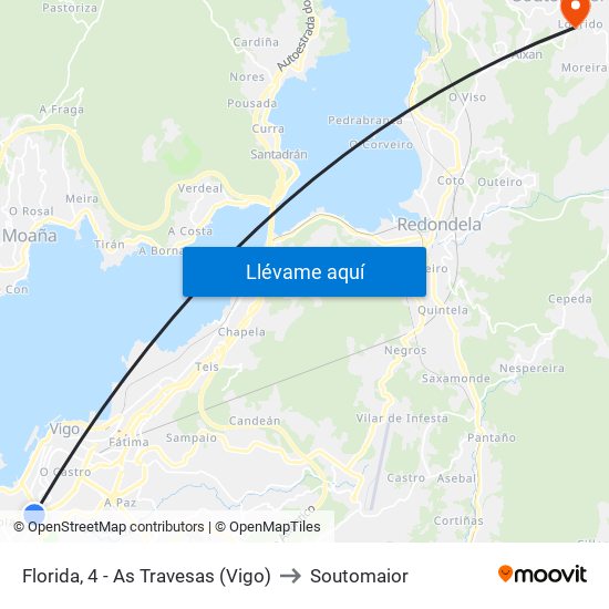 Florida, 4 - As Travesas (Vigo) to Soutomaior map