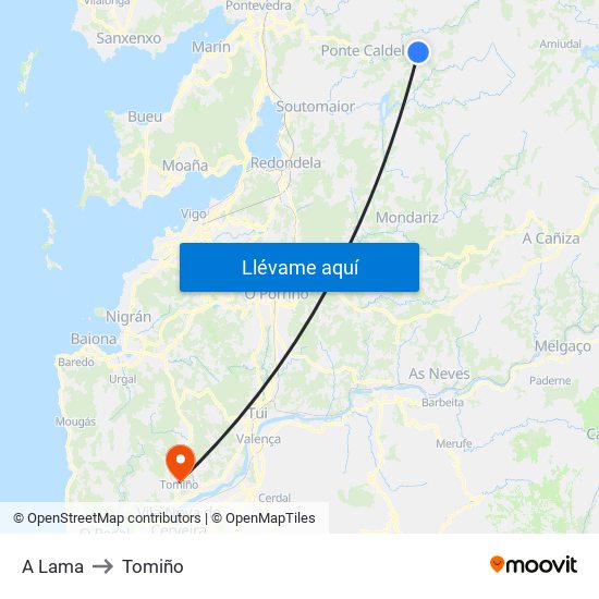 A Lama to Tomiño map