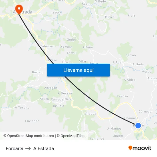Forcarei to A Estrada map