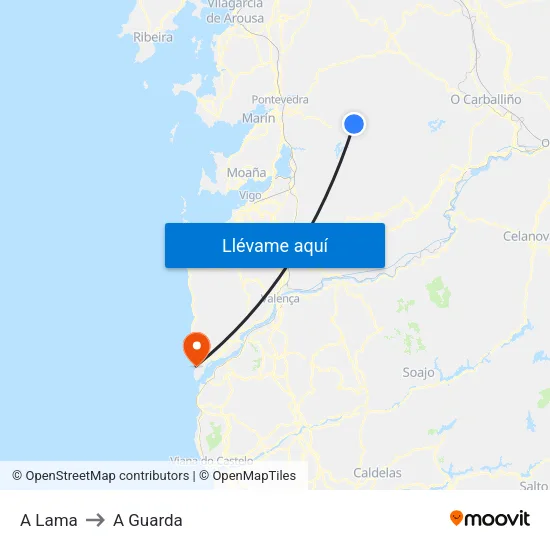 A Lama to A Guarda map