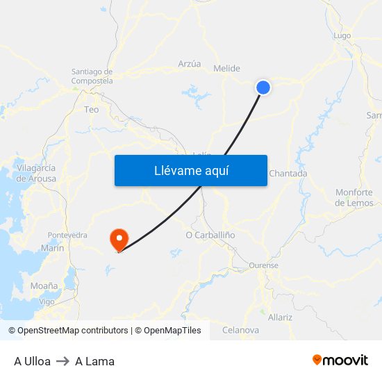 A Ulloa to A Lama map