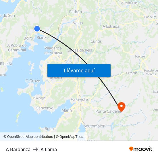 A Barbanza to A Lama map
