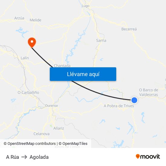 A Rúa to Agolada map