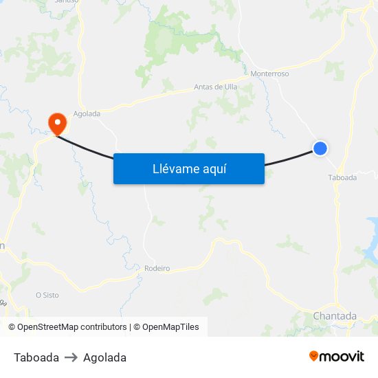 Taboada to Agolada map