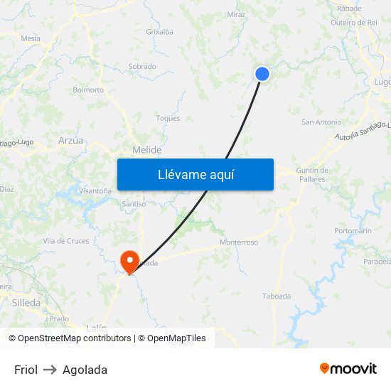 Friol to Agolada map