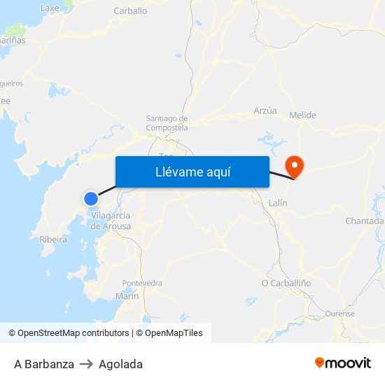 A Barbanza to Agolada map