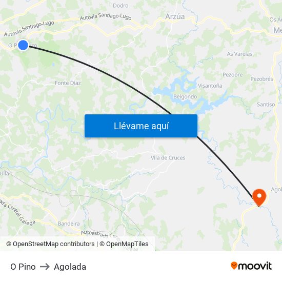 O Pino to Agolada map