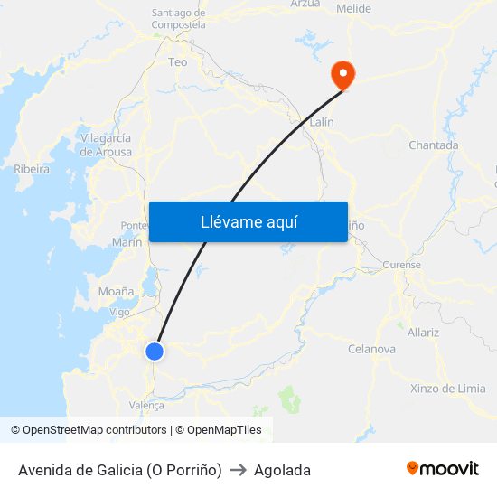 Avenida de Galicia (O Porriño) to Agolada map